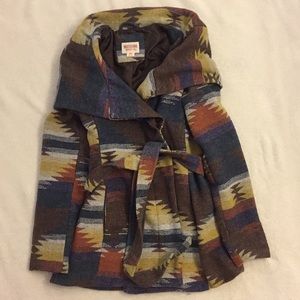 hooded Aztec print jacket